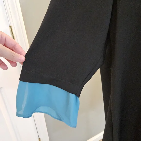 Avenue Women's Size 3x Black Shirt Tunic with Blue Trim - Picture 8 of 13